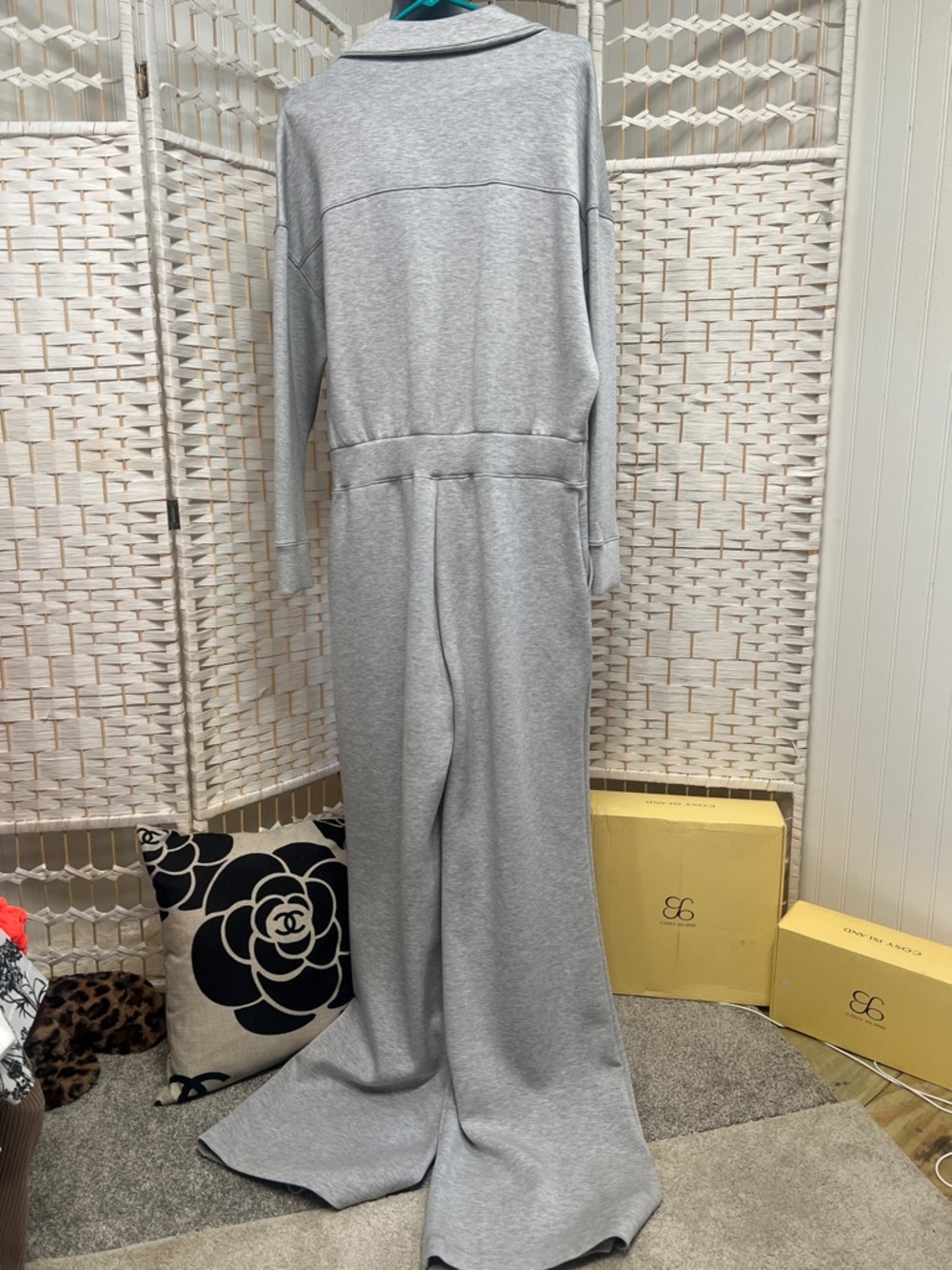 SPANX Light Gray Full-Zip Jumpsuit - Picture 6 of 11